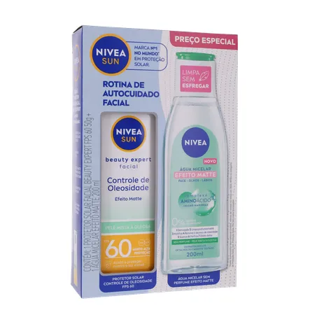 Kit nivea protetor solar fps60 50ml + água micelar 200ml 360-34