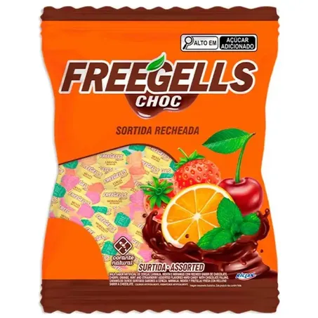 Bala Freegells Durasortida Recheio Chocolate