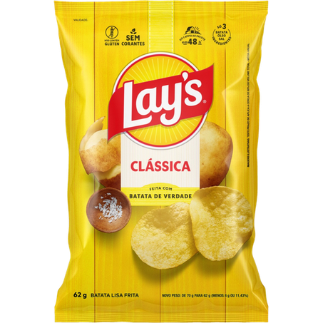 BATATA FRITA LAYS 62G CLASSICA
