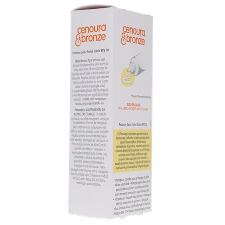 Protetor solar facial cenoura e bronze fps 70 50g 360-13