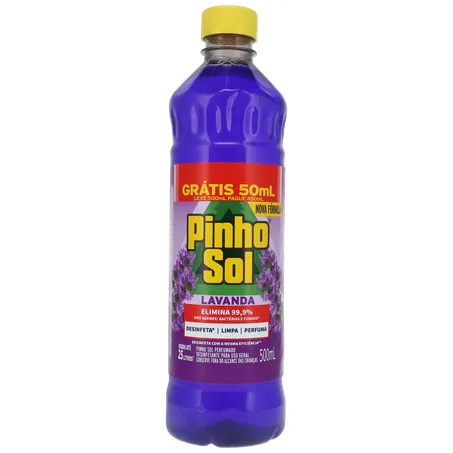 Desinfetante Pinho Sol Leve 500ml, Pague 450ml - Lavanda