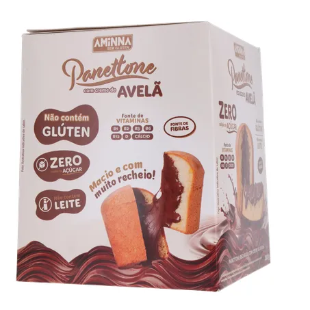 PANETONNE AMINNA S/GLÚTEN CREME DE AVELÃ 240G 360-29