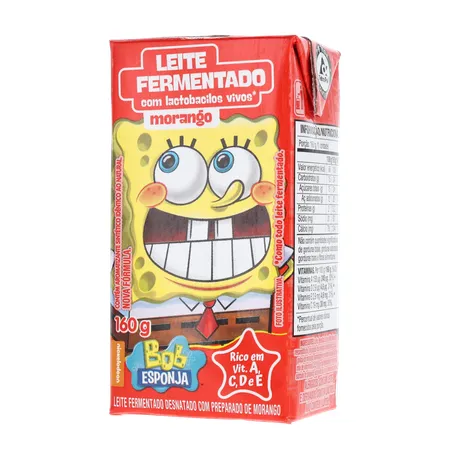 Leite ferm elege bob esponja morango 160g 360-2