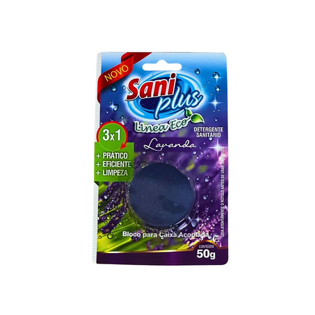 Deterg Sanit Saniplus Bloco C/1 Cxa Acoplada Lavanda