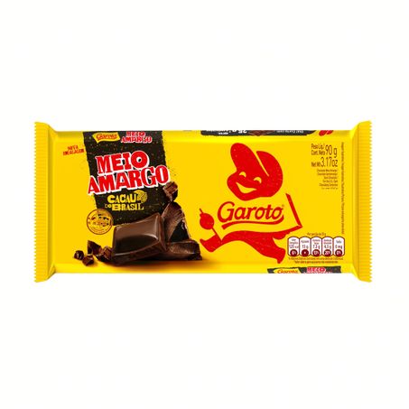 CHOCOLATE MEIO AMARGO GAROTO