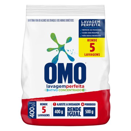 SABÃO EM PÓ OMO LAVAGEM PERFEITA PACOTE 400G