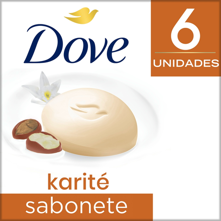 Sabonete Dove Karité e Baunilha 90G com 6 Unidade