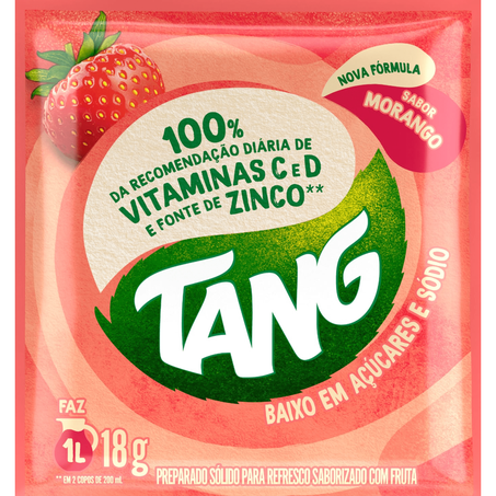 Refresco pó tang morango pacote 18g