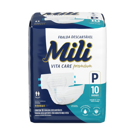 Fralda Adulto Mili Vita Tam. P - Com 10 Fraldas