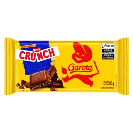 Chocolate garoto crunch 80 gr