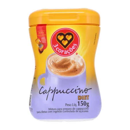 Cappuccino 3 Corações Diet Pt 150g 360-0