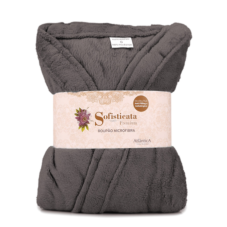 Roupão M Sofisticata Kimono Cinza