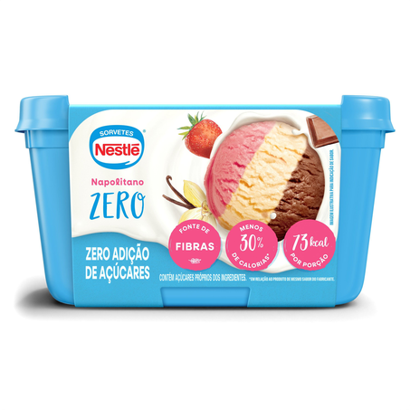SORVETE NESTLE 900ML NAPOLITANO ZERO ACUCAR