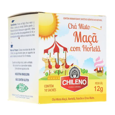 Chá Misto Chileno Maçã com Hortelã Sachê 1.2gr - Caixa com 10un - 12gr 360-33