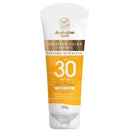 Protetor solar australian gold gel creme fps30 200g