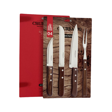Conjunto simonaggio clam p/ churrasco 4 peças