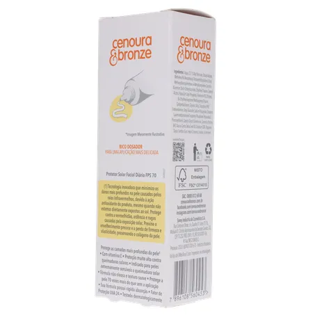 Protetor solar facial cenoura e bronze fps 70 50g 360-22