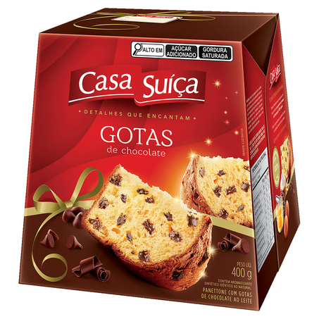 Panettone Casa Suiça Chocolate Caixa 400G