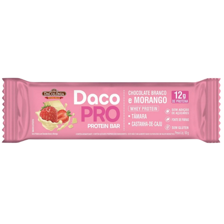 Barra proteica dacolonia 50g dacopro choco br e morango-12g de proteina-