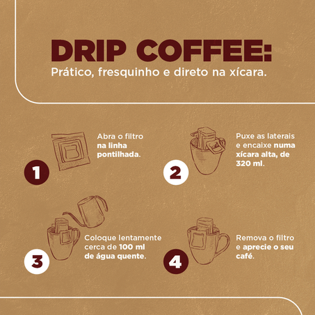 Café Gourmet Drip Dark Roast Sachê 3 Corações 10g 360-1