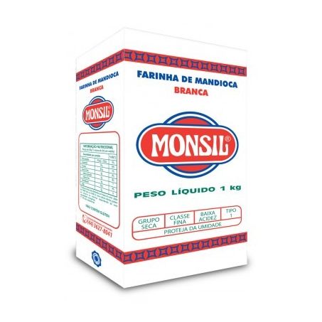 Farinha De Mandioca Branca Monsil 1kg