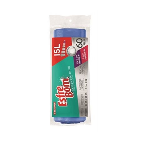 Saco para lixo esfrebon rolo 15l c-40