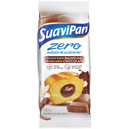 Bolinho suavipan zero chocolate recheado com chocolate 40g