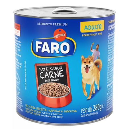 Alimento Para Cães Adultos Faro Carne Lata 280G
