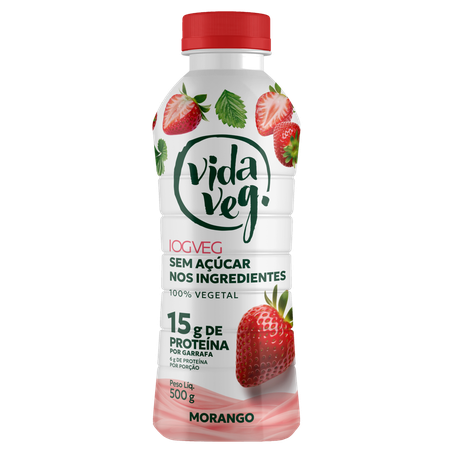 Iogurte Vegetal de Morango Vida Veg com Proteína 500G