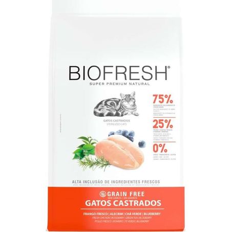 Ração Seca Biofresh Frango Gatos Castrados 7,5Kg