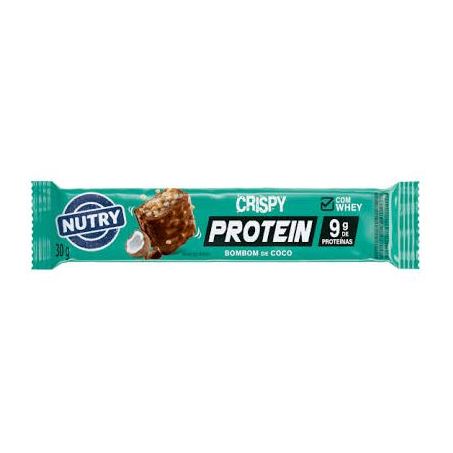 Barra de suplemento nutry crispy protein bombom de coco 30g