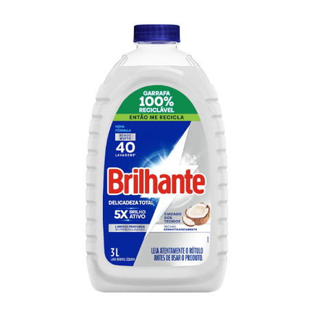 Lava Roupas Líquido Brilhante Roupas Brancas e Coloridas Frasco 3lt