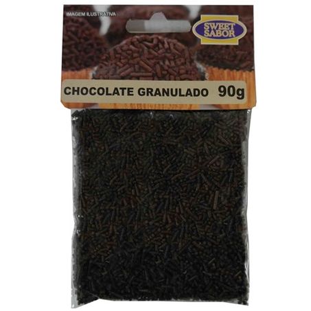 Confeito Sweet Sabor Chocolate Granulado Chocolate Preto 90g