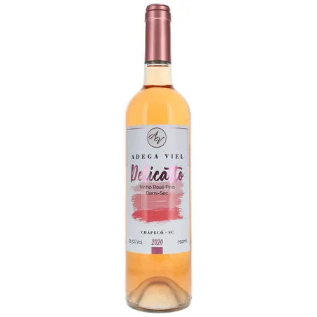 Vinho rosé adega viel delicatto fino demi sec garrafa 750ml 360-0