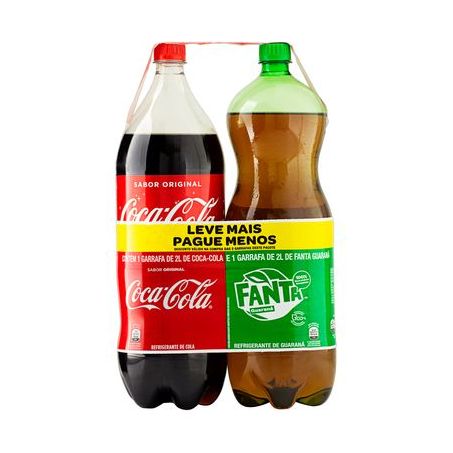 BEBIDA COCA+FANTA GUARANÁ2L C/2 LEVE MAIS PAGUE MENOS