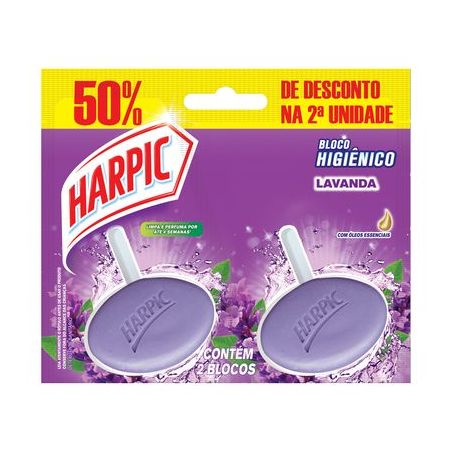 Desodorizador sanitario harpic lavanda bloco c/gancho 2un promo