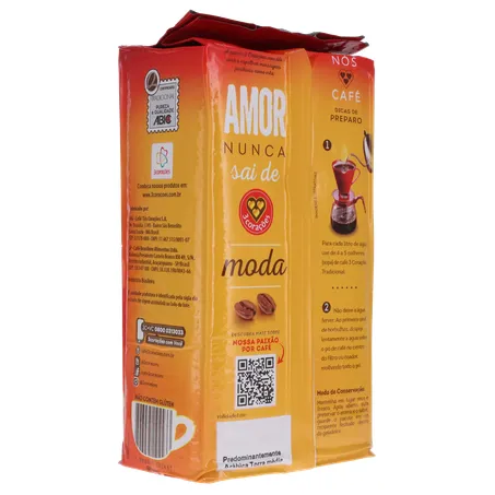 Cafe 3 coracoes tradicional vacuo lv500g pg 475g 360-14