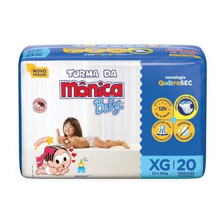 Fralda descartável turma da mônica jumbo xg c/20