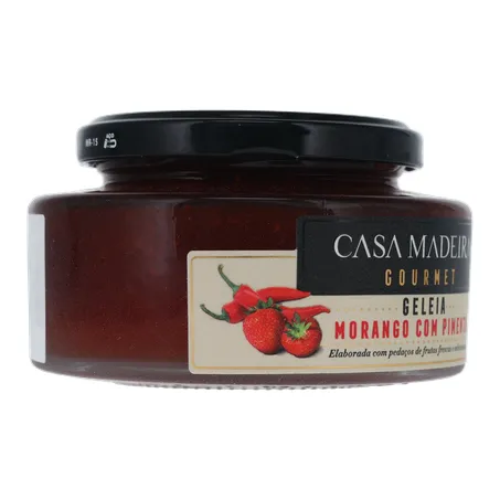 Geleia de Morango com Pimenta Casa Madeira Gourmet Pote de Vidro 240gr 360-31