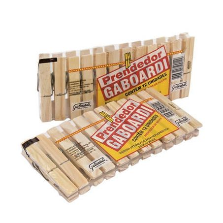 Prendedor roupa madeira gaboardi 12un