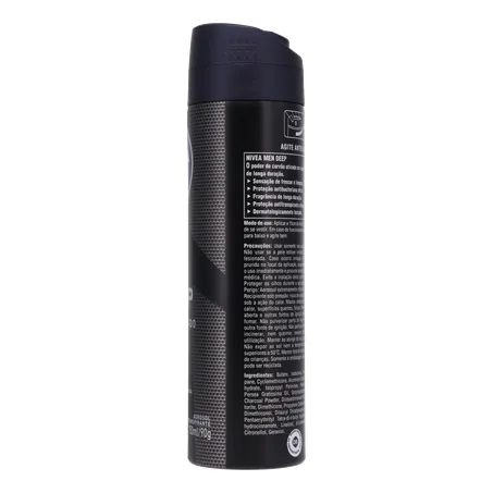 DESOD.NIVEA AERO 150ML DEEP CARVAO ATIVO MASC 360-11