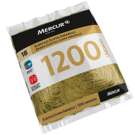 ELÁSTICO AMARELO MERCUR Nº18 C/1200UN