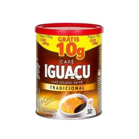 Cafe iguacu soluvel em pó tradicional pague 190g leve 200g lata