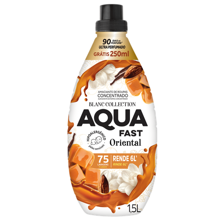 AMACIANTE CONCENTRADO AQUAFAST BLANC COLLECTION ORIENTAL HIPOALERGÊNICO GRÁTIS 250ML 1,5L