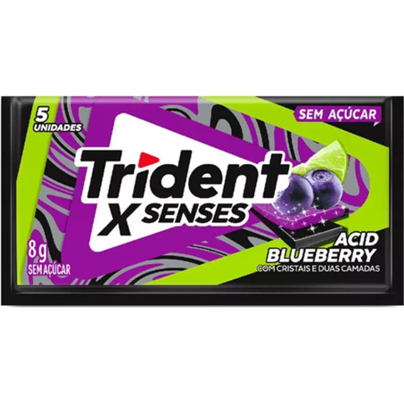 Chicle trident 5s x senses acid blueberry