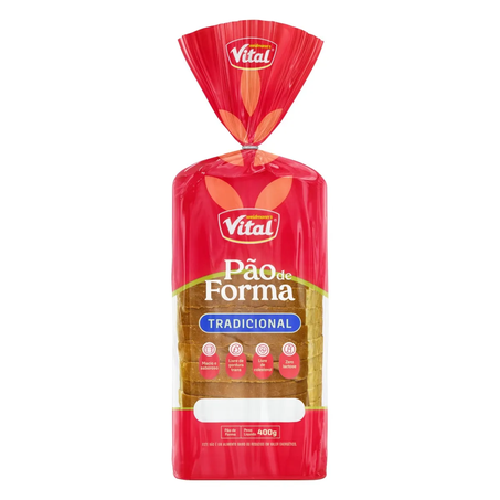 PÃO VITAL FORMA TRADICIONAL 400G ZERO LACTOSE