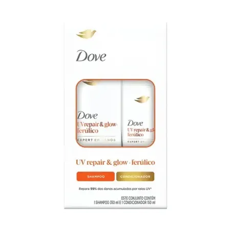 KIT SHAMPOO 350ML+COND 175ML UV REPAIR GLOW DOVE  