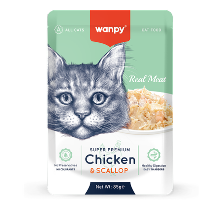 Sache gato wanpy frango e vieira 85g