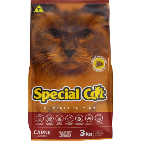 Ração Special Cat 3kg - Adultos (Exceto Filhotes e Castrados) - Carne