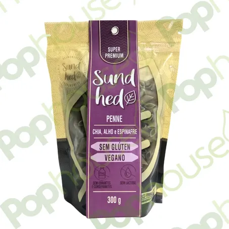 PENNE CHIA, ESPINAFRE E ALHO SUNDHED 300G